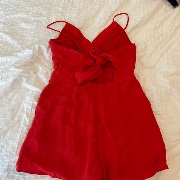 Large Red Linen-ish Dress (skort) - Picture 2 of 3
